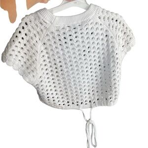 ZARA Knitted Tie Around Cropped Top size Small NWOT
